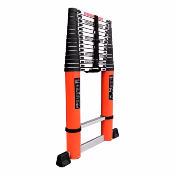 Red Single Straight Telescopic Ladder – Image 2